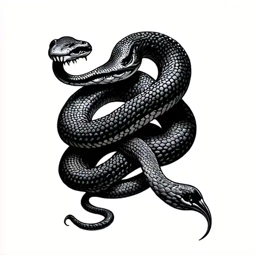 Snake And Cancer Tatto