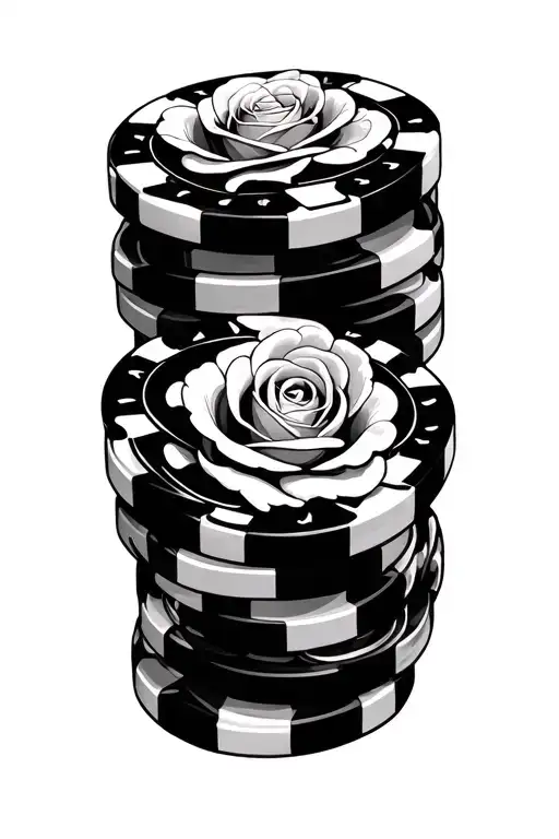 Roses Poker Chips Barbwire Western