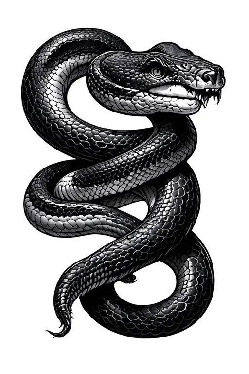 Black King Snake Wrapped Around Arm Sleeve