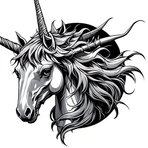 A Gothic Unicorn In Hell