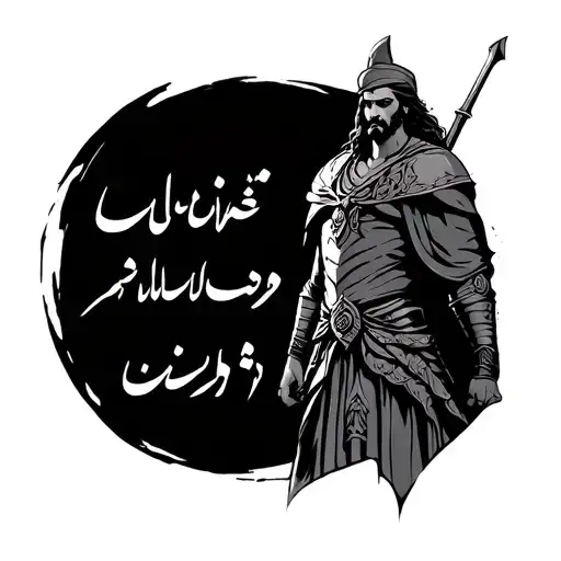 Ali Reza Written In Farsi Persian Warrior
