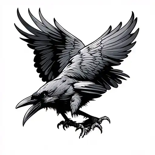 Aggressive Crow One Wing Spread