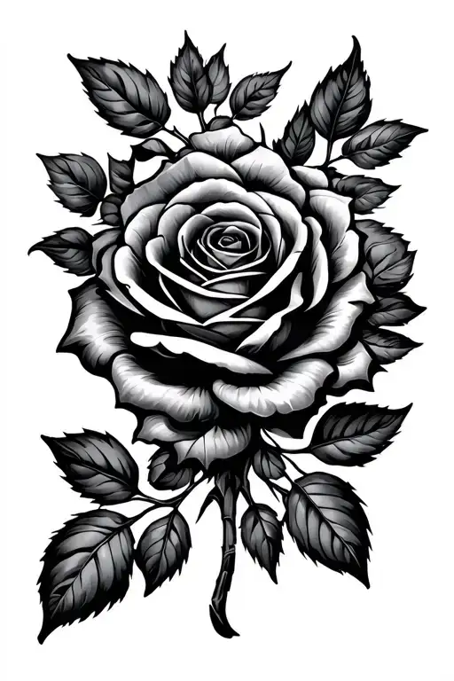 Bracelet Of Leaves Surrounding A Rose