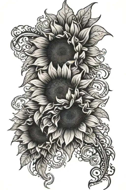 Sunflower Wearing Ornate Crown