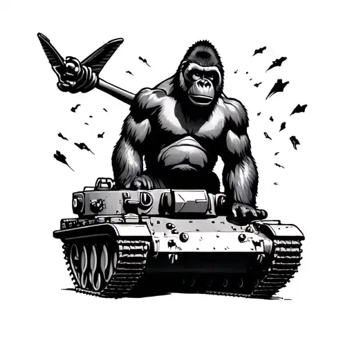 Gorilla On A Tank