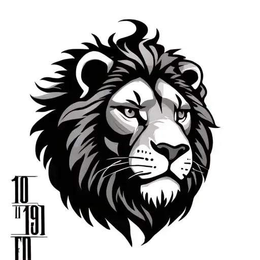 Lion With 1999 Written Vertically