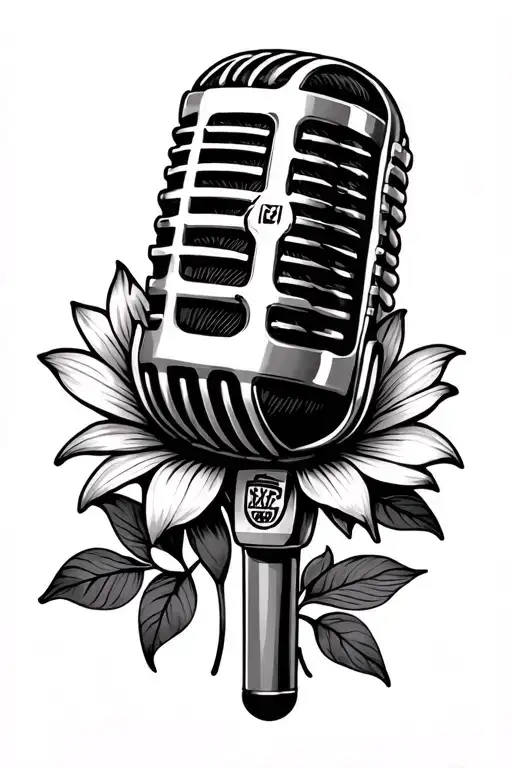 Microphone Music Bars Flower