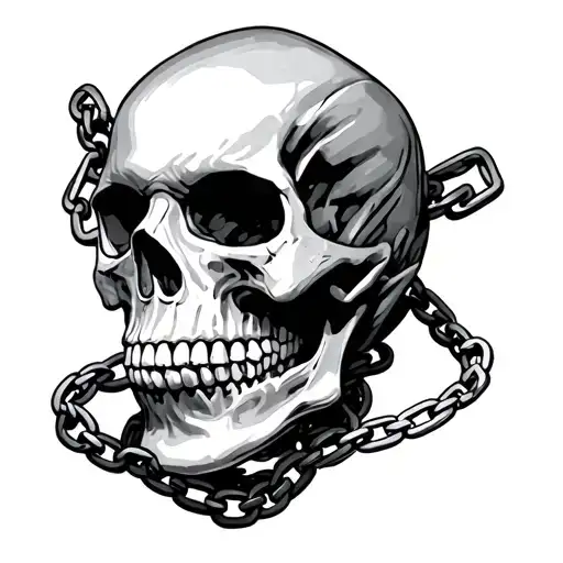 Skull Wrapped In Chain