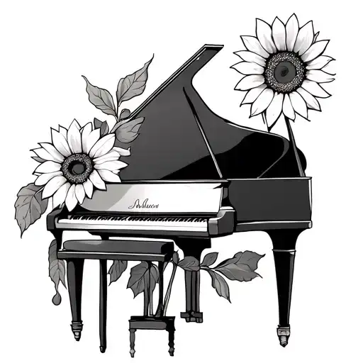 Piano And Sunflower
