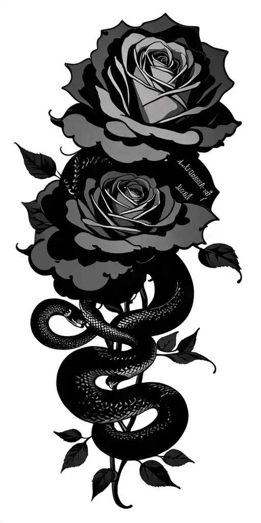 Roses With Snakes With Bible Verses In Clouds