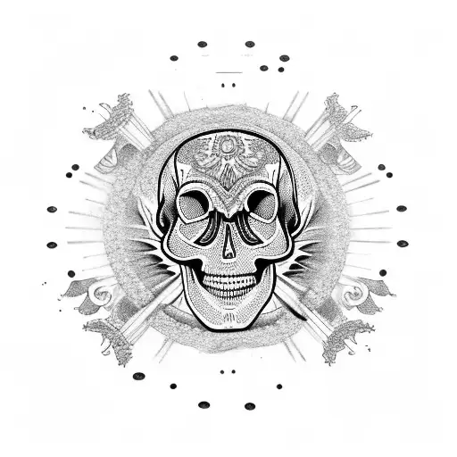 Mandala Coming Out The Top Of A Skull