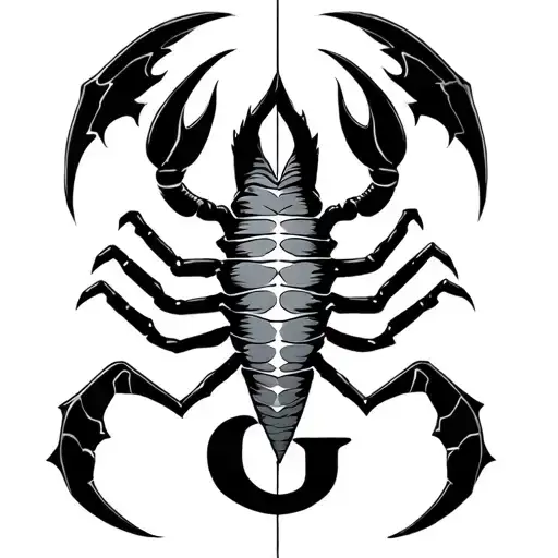 Scorpio And Sagittarius Combined Tattoo With Hidden T And G