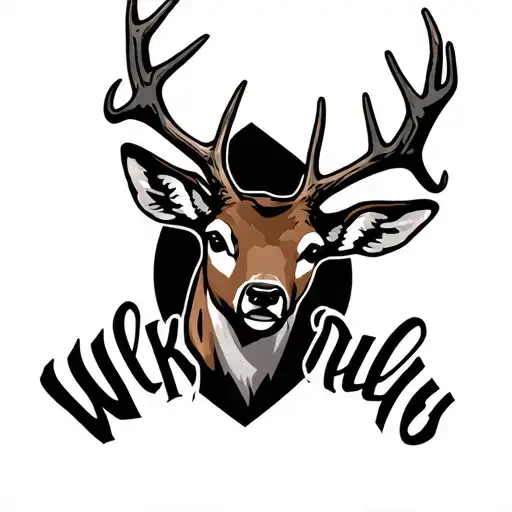 The Name Walker In Cursive Underlined With Deer Antlers