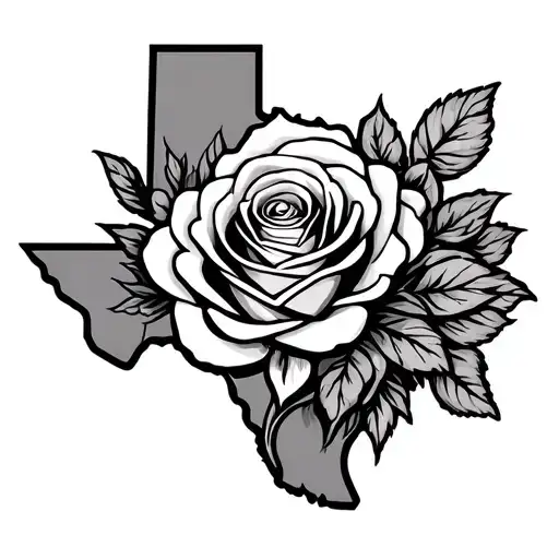 Rose And Texas State Outline For Mother