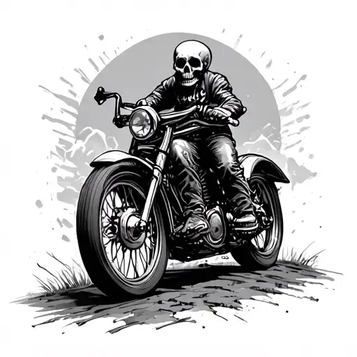 Skull Rider On Cimetery