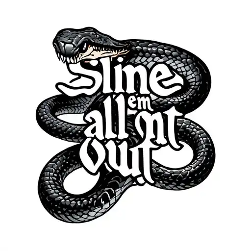 Scary Snake With Words That Say Slime Em All Out In A Slimey Font