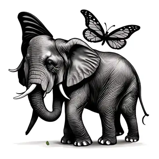 Half Elephant And Half Butterfly