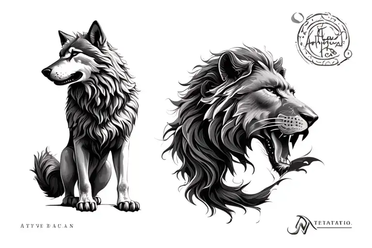 Wolf & Lion With Patience & Power