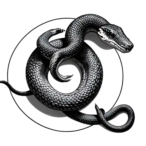 Snake Coiled In Circle