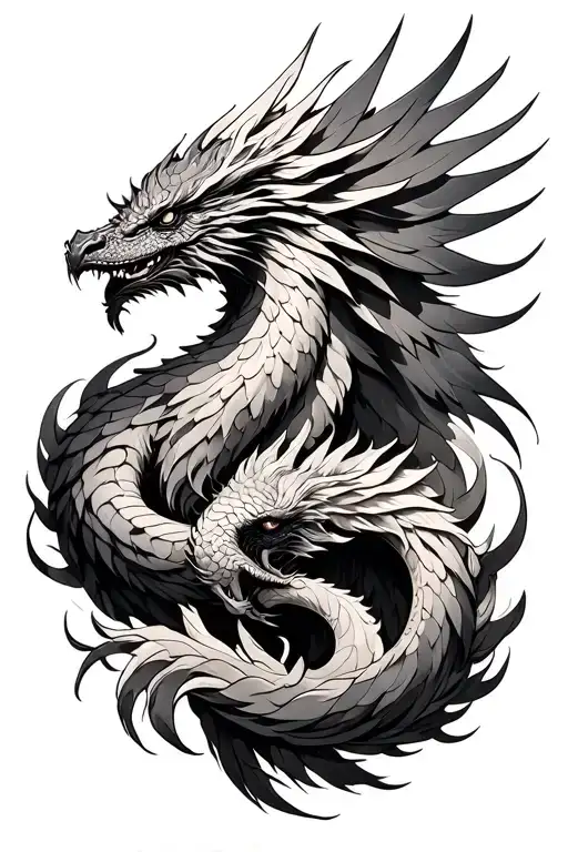 Pheonix Mixed Dragon Intertwined