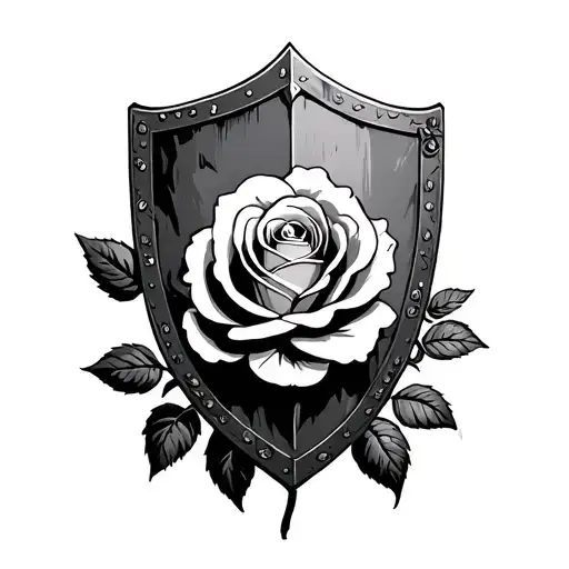 Hybiscs Rose On The Surface Of This Shield