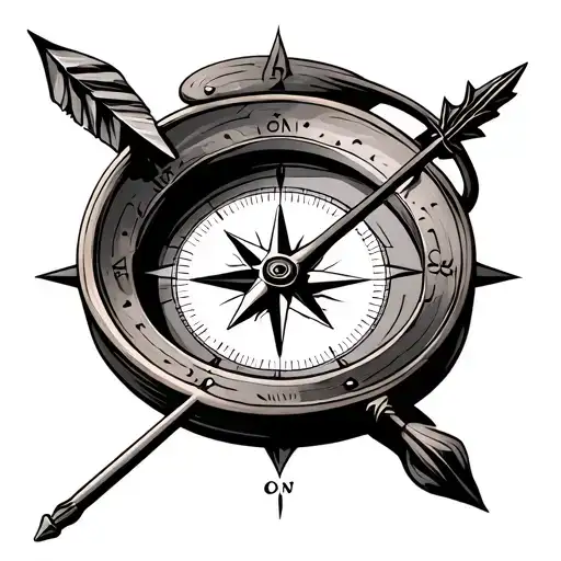 Compass And Hunting Arrow