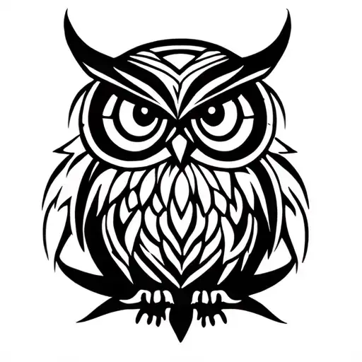 Eob Symbol Tribal Owl Sitting