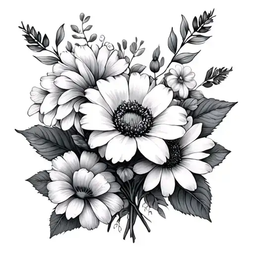 October July August And December Birth Flowers In A Bocquet