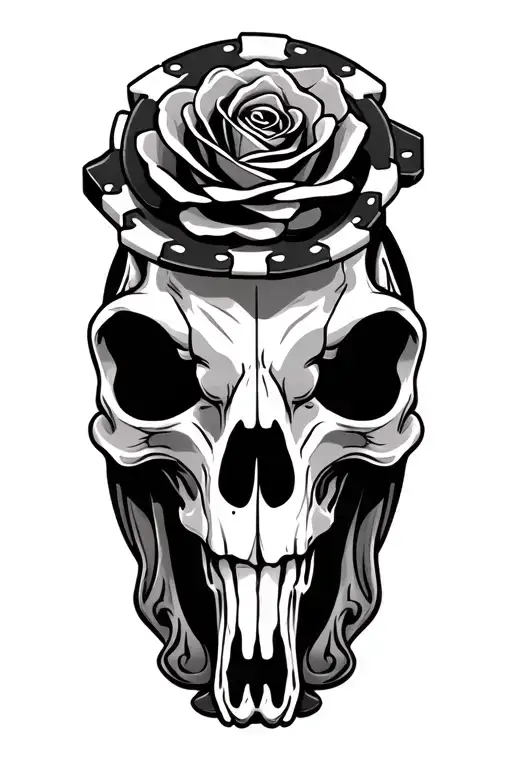 Roses Poker Chips Barbwire Western Bull Skull