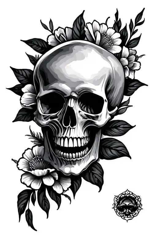Skull And Flower Sleeve