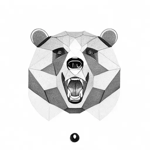 Half Geometric Half Realistic Bear