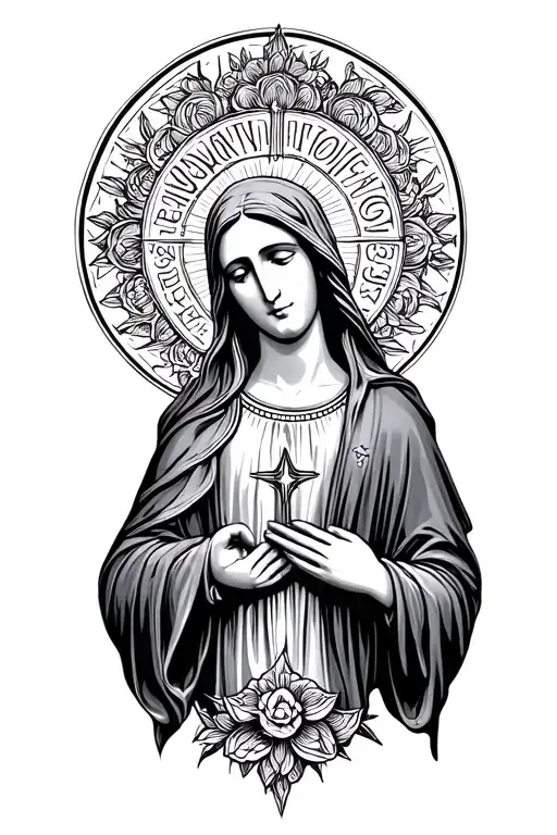 Virgin Mary Fine Line