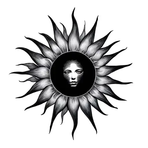 Gradient Sun With Dark In The Middle Surrounded