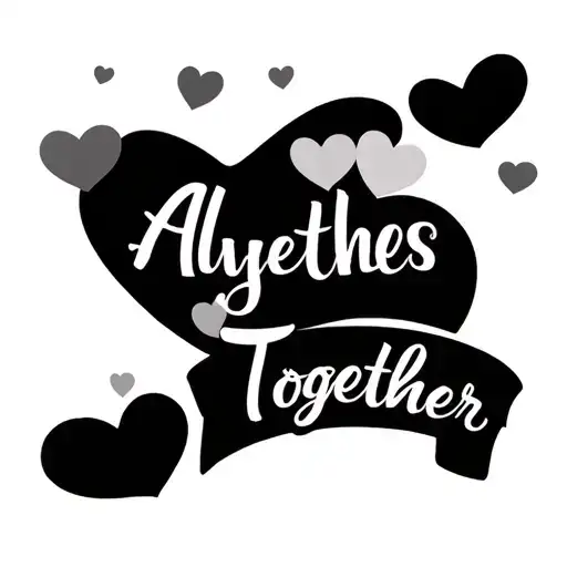 Always Together And Five Little Hearts Above The Phrase