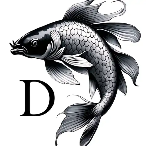Koi Fish With Initials D