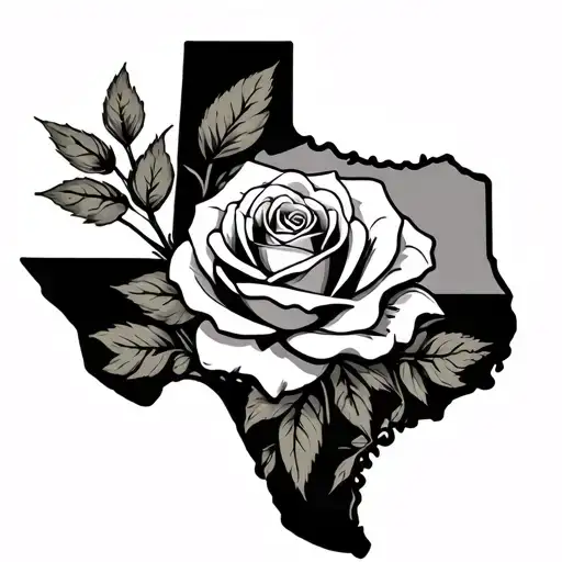 Rose And Texas State Outline For Mother Holding Her