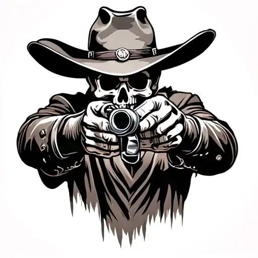 Skelton Cowboy Firing Gun