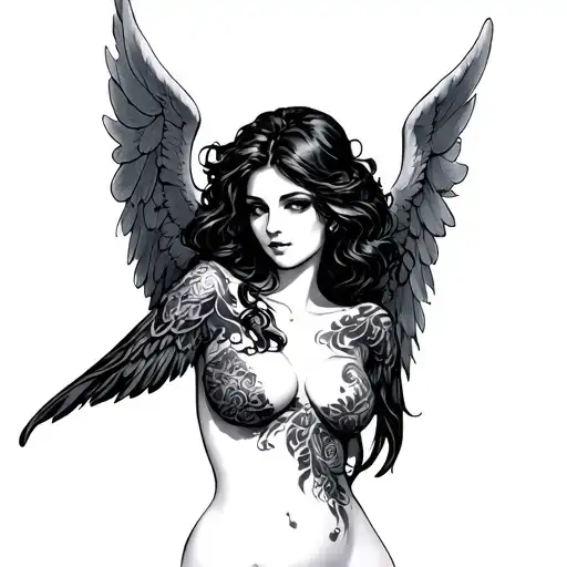Sexy Angel Two Tier Bust
