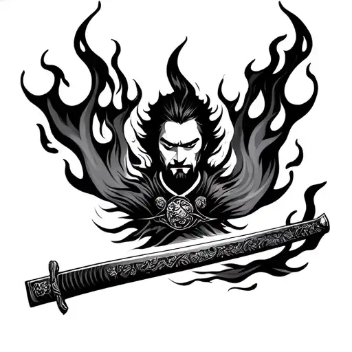 Samurai Katana Flames