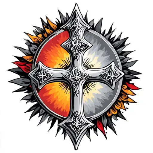 Christian Cross Multi Color On Bycips