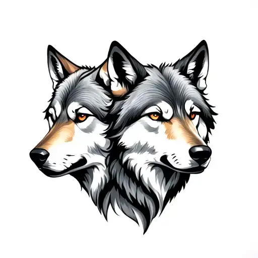 Wolf Duo Heads