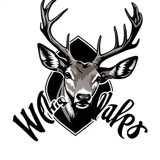 The Name Walker In Cursive Underlined With Deer Antlers