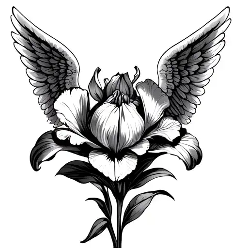 Iris Flower With Angel Wings