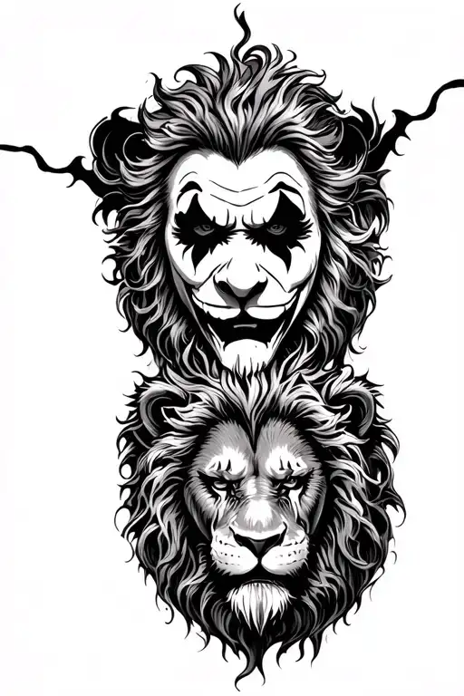 Joker Lion Cross Fore Arm Sleeve
