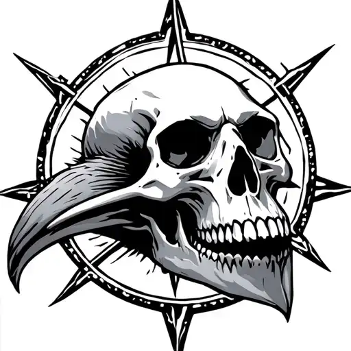 Raven Skull Pentacle