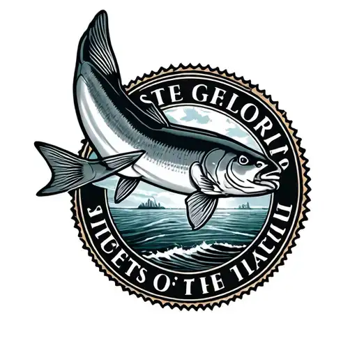 Great Seal Of The State Of Florida With A Snook Realism Ocean