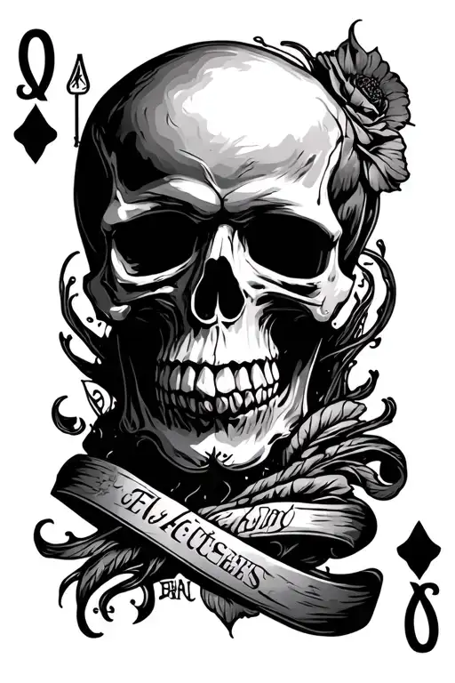 Skull Cards Name Written