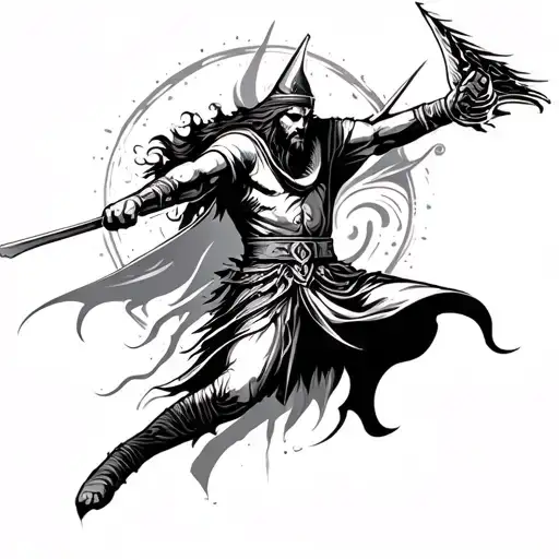 Arabic Warrior Battling