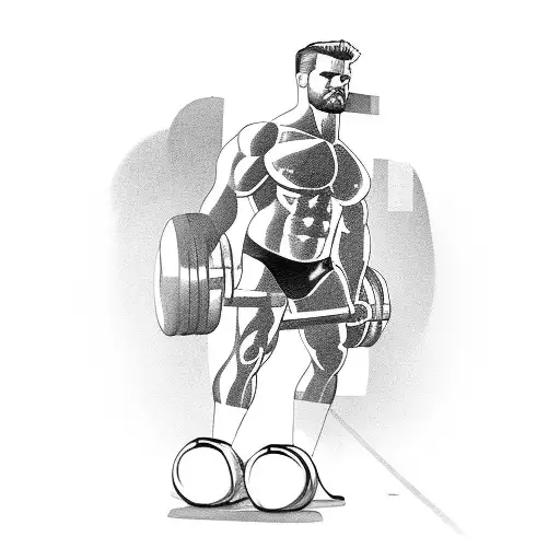 A Muscular Police Officer Silhouette Lifting Weights In A Gym Setting