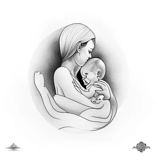A Symbolic Piece Representing The Bond Between Mother And Child Through The Act Of Breastfeeding